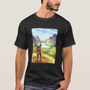 Camiseta Salto ao Exterior Paisagem do Sol Monta Natureza