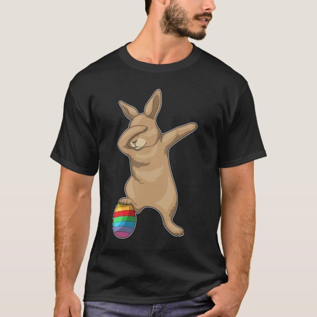 Camiseta Salto da anca de ovo de Páscoa Bunny (Frente)