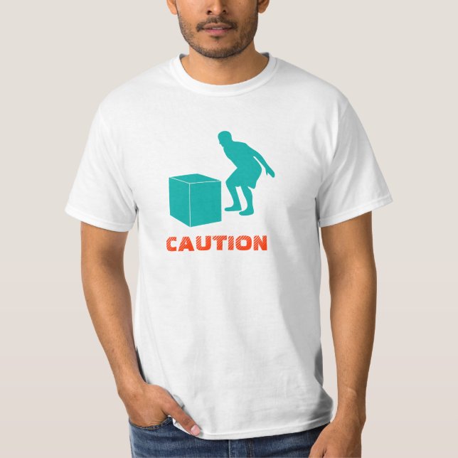 Camiseta Salto da caixa do cuidado (Frente)