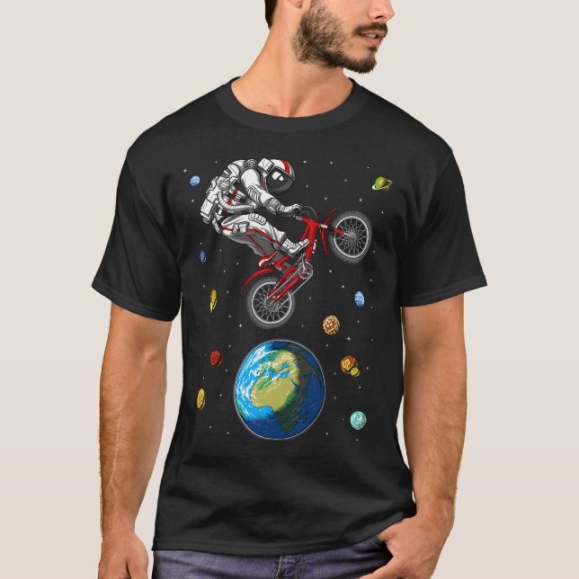 Camiseta Salto de Bicicleta de Astronauta (Frente)