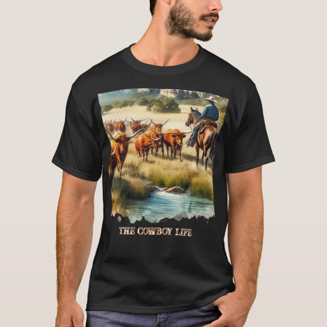 Camiseta Salto de Bovinos Longo Cavalo Vivo (Frente)