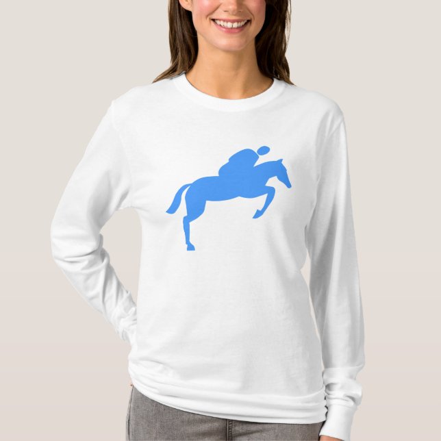 Camiseta Salto de Cavalo - Azul-Bebê (Frente)