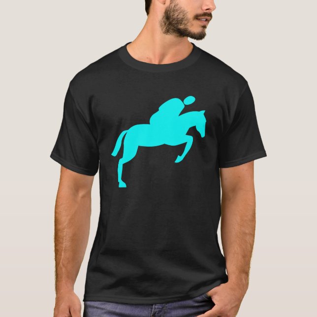 Camiseta Salto de Cavalo - Ciano (Frente)
