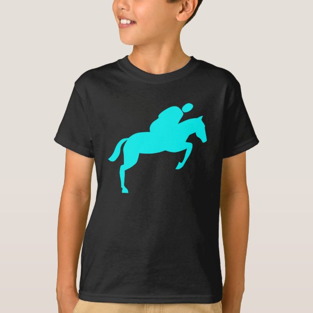 Camiseta Salto de Cavalo - Ciano (Frente)