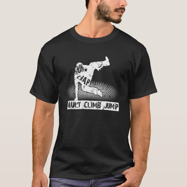 Camiseta Salto de Corrente de Cofre Subindo Qualquer Execut (Frente)