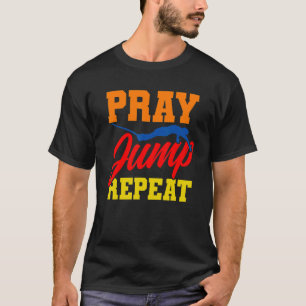 Camiseta Salto de Impressão em Bungeing Repetindo Salto de