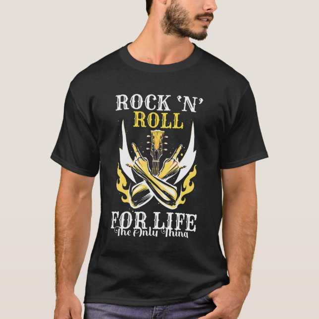 Camiseta Salto de meias Rocha N Roll para a Vida dos 50 (Frente)