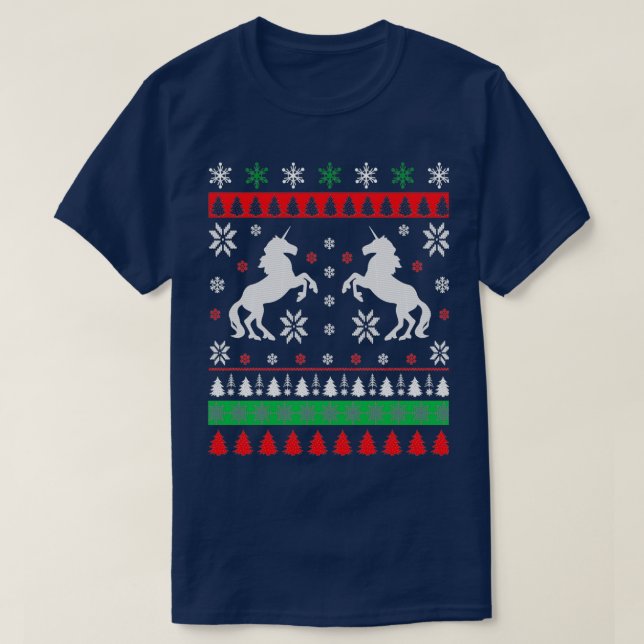 Camiseta Salto de Natal Feio do Unicorn (Frente do Design)