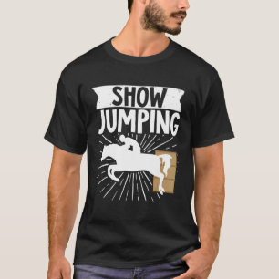 Camiseta Salto de Obstáculos Equestre Cavalo Show Dressage
