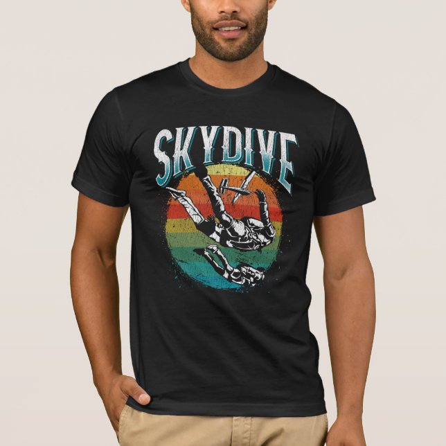 Camiseta Salto de Paraquedas Skydive no Planeta Sunset (Frente)