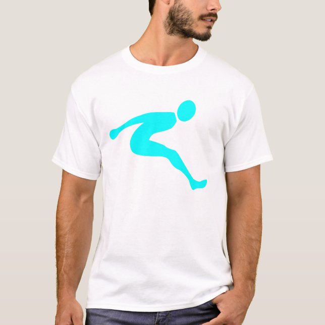 Camiseta Salto em Distância - Ciano (Frente)