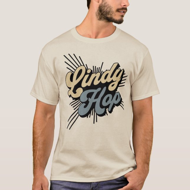 Camiseta Salto Lindy clássico, sopradores dançando (Frente)