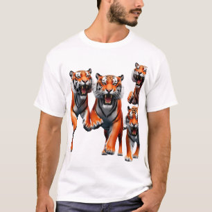 Camiseta Salto Primário: Três Tigres Energéticos