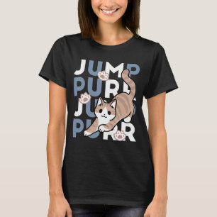 Camiseta Salto Purr de Salto: Design de Gato Reproduzível c