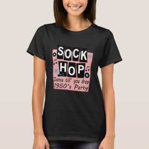Camiseta Salto Sock 1950s Dance Party Retro Party Long S