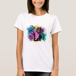 Camiseta Saltos de Cor Grungy de Futebol Americano