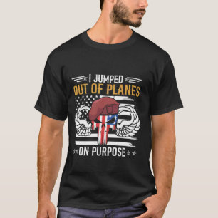 Camiseta Saltou De Aviões De Propósito US Paraquedista Aero