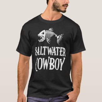 Camiseta Saltwater Cowboy - Camisa-T Clássica Angler de Pes
