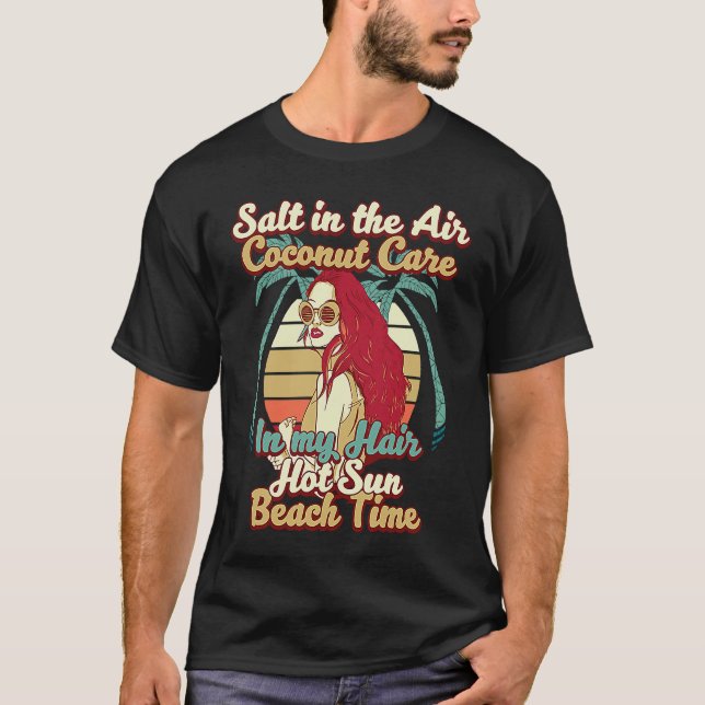 Camiseta Salty Air Coconut Hair For Summer Vacation and Bea (Frente)