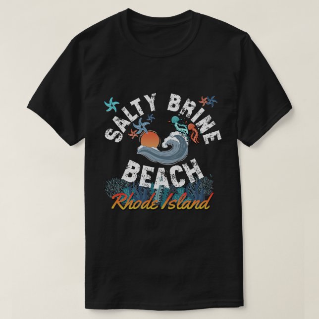 Camiseta Salty Brine Beach, Rhode Island (Frente do Design)