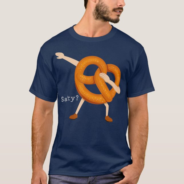 Camiseta Salty Dabbing Soft Pretzel Funny Foodie Baker (Frente)