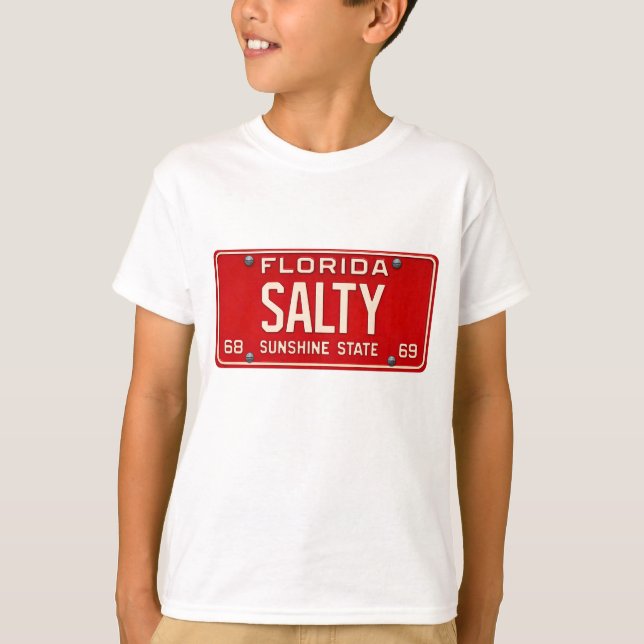 Camiseta Salty Life Retro Florida License Plate Boys Surf (Frente)