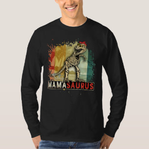 Camiseta Salty Mamasaurus Dinossaur Skeleton Retro Beach Mo