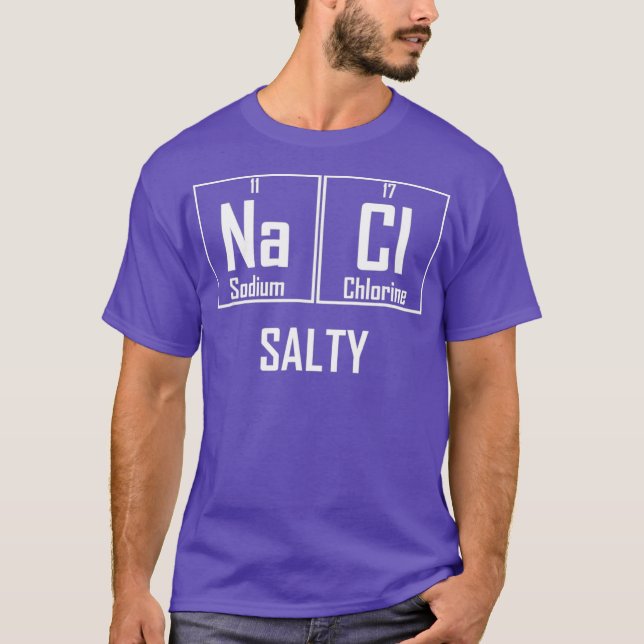 Camiseta Salty NaCl Salt Funny Chemistry Química Piada (Frente)