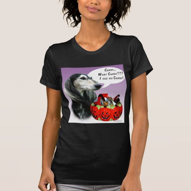Camiseta Saluki Halloween Candy (Frente)