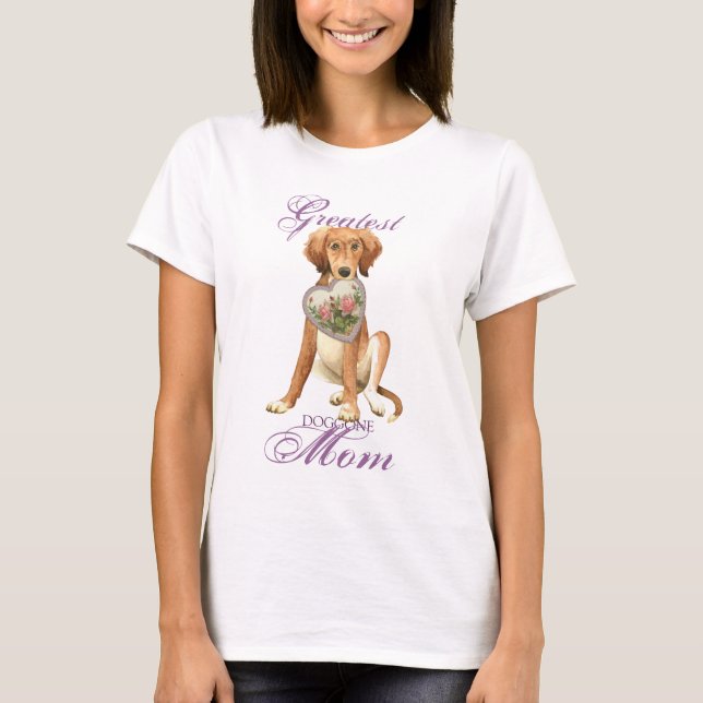 Camiseta Saluki Heart Mãe (Frente)