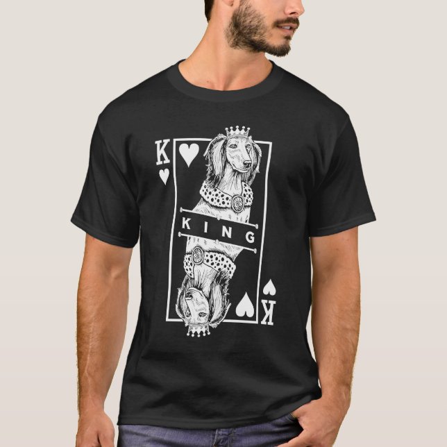 Camiseta Saluki King Of Hearts Dog Pop (Frente)