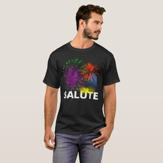 Camiseta Salute Fireworks personalizável (Frente Completa)
