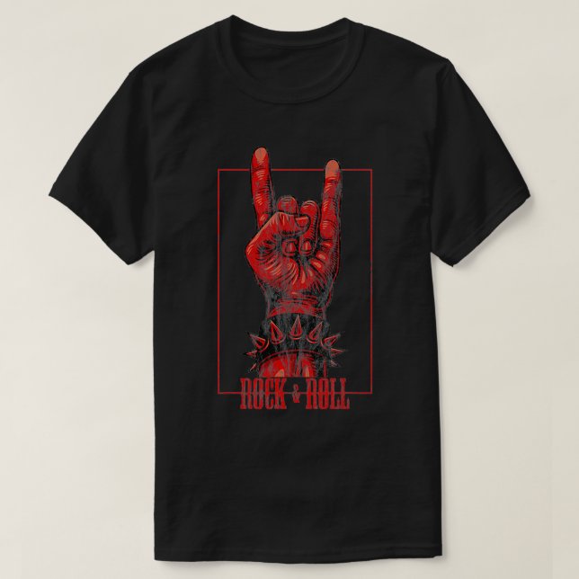 Camiseta Salute Rocker Concert do Rock & Roll Devil (Frente do Design)