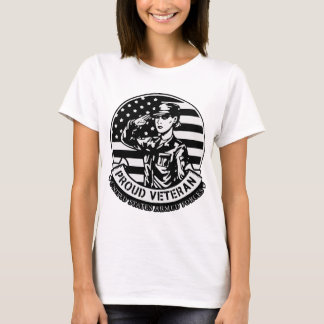 Camiseta Saluz Uma Mulher Orgulhosa Veterana © FB @ #