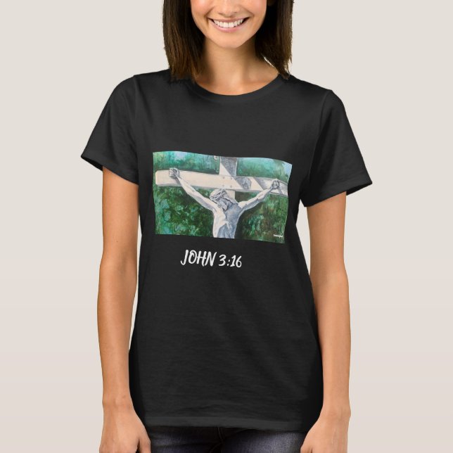 Camiseta Salvador Christian John 3:16, Páscoa de Natal (Frente)