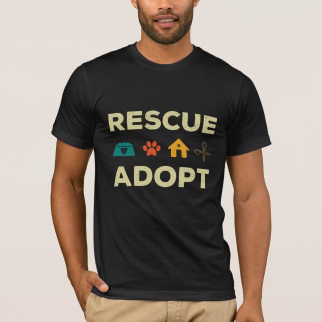 Camiseta Salvamento Adotar Abrigos De Animais De Pet (Frente)