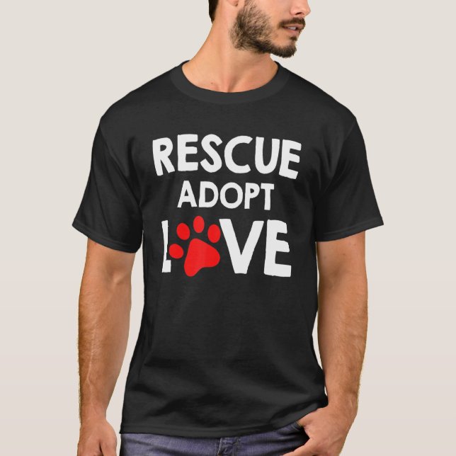 Camiseta Salvamento Adotar Amor Trendy Dog Rescue Animal (Frente)