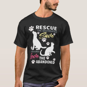 Camiseta Salvamento Cão E Salvamento De Gato Salvar Adoção 