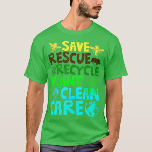 Camiseta Salvamento de Abelhas Animais Reciclares Plásticos