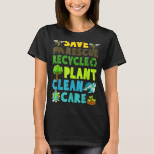 Camiseta Salvamento de Abelhas Reciclares Terras Plásticas