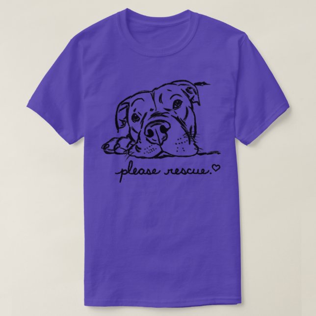Camiseta Salvamento de Cachorros Salva-Resgate Touro Pittie (Frente do Design)