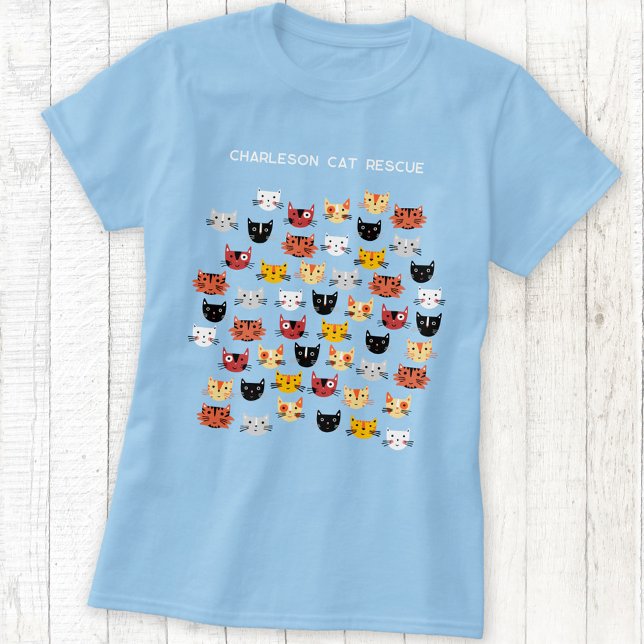 Camiseta Salvamento de Gato Fofo Personalizado (Cute kitty cat Cat Rescue charity organization custom t-shirt)