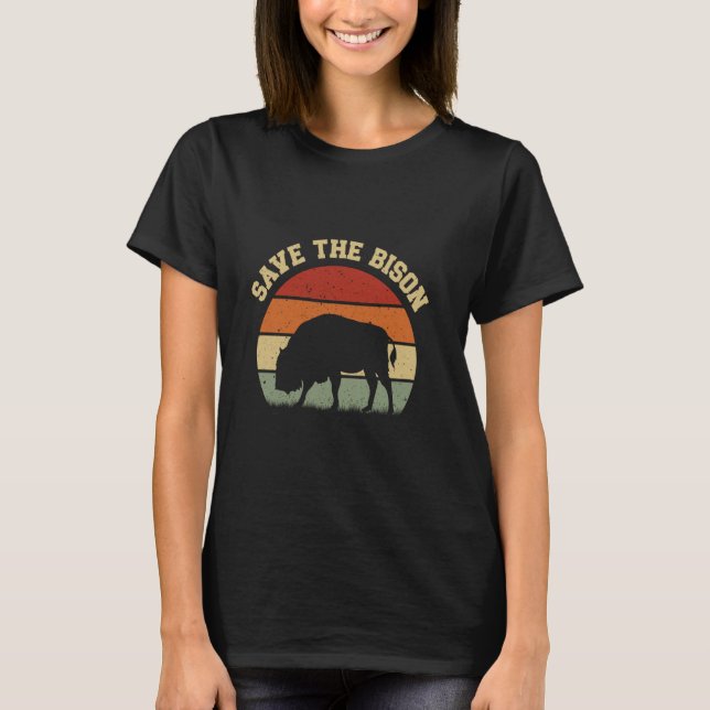 Camiseta Salvamento Do Biólogo Retro Bison (Frente)