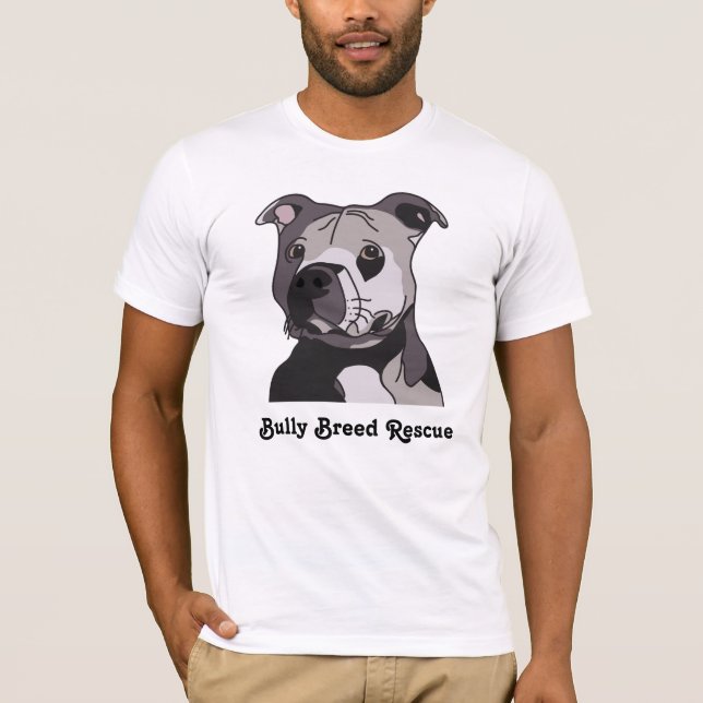 Camiseta Salvamento do Bulldog Americano Bull Terrier Portr (Frente)