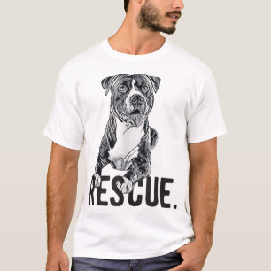 Camiseta Salvamento do Cachorro Desenho Pitbull Adoção da M