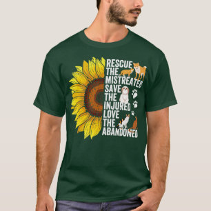 Camiseta Salvamento Do Cão De Girassol Resgate O Maltratado