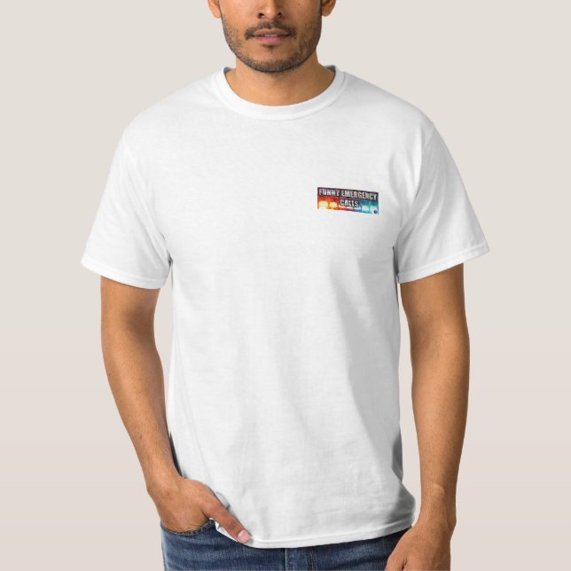 Camiseta SALVAMENTO do EMS & do FOGO treinado para fixar (Frente)