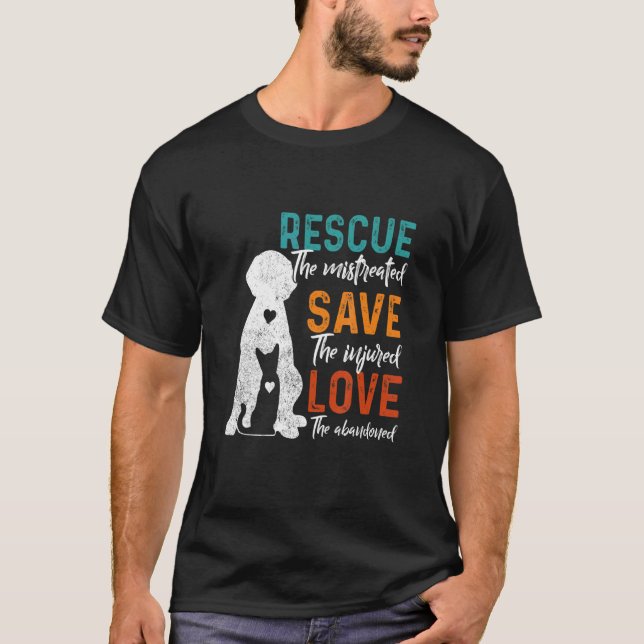 Camiseta Salvamento Salve Amor Animal Rescut Gato (Frente)