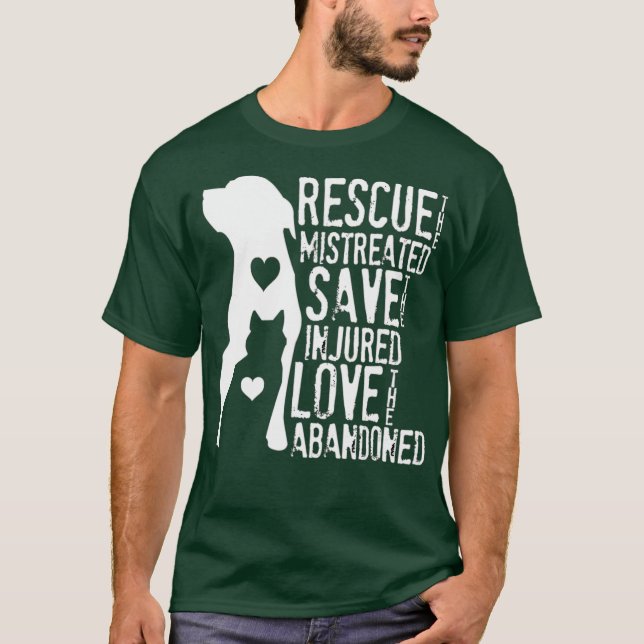 Camiseta Salvamento Salve Amor Salvamento Animal Cão Cachor (Frente)