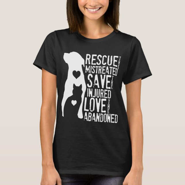 Camiseta Salvamento Salve Amor Salvamento Animal Cão Ressur (Frente)